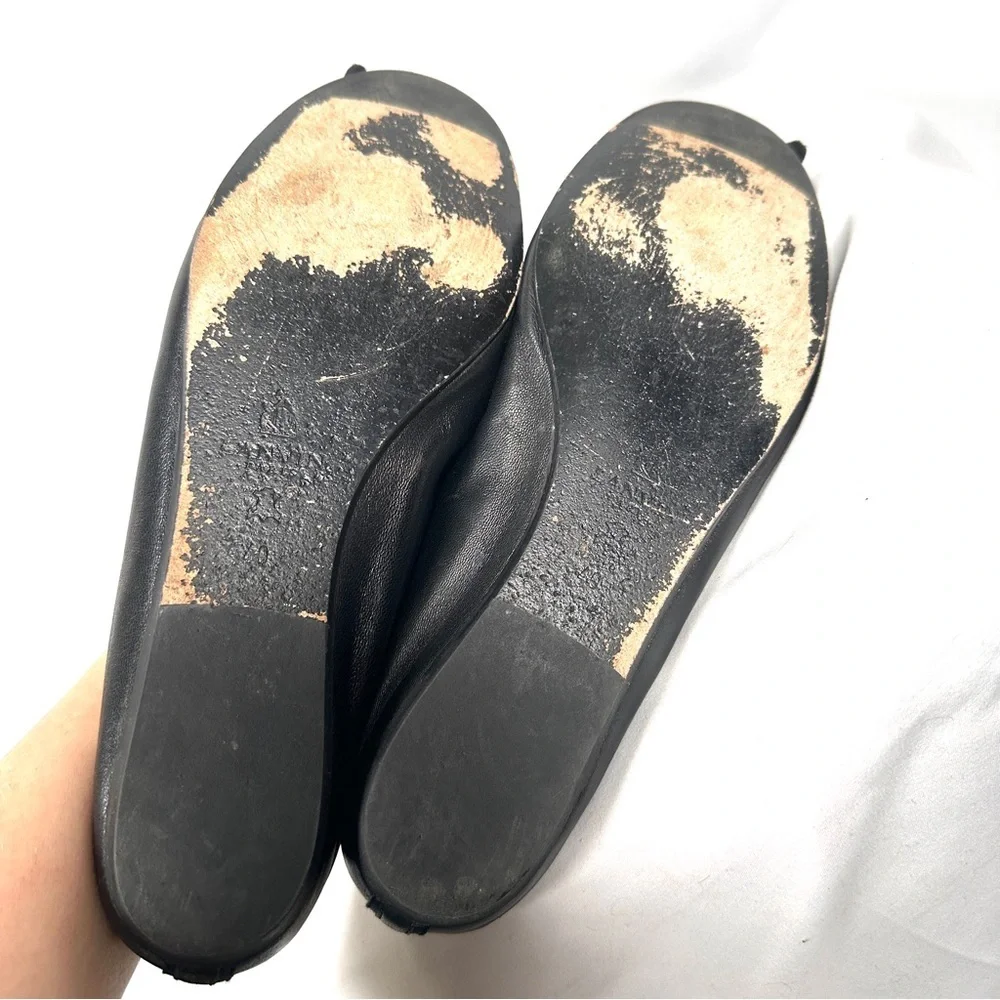 Lanvin Black Ballet Flats with Flower Appliqué - Picture 12 of 13